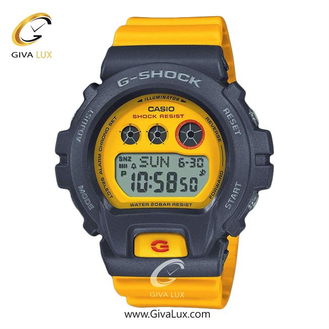 ساعت مچی اورجینال زنانه کاسیو Casio دو زمانه طوسی | زرد| زرد| کد رفرنس جی شاک G-Shock GMD-S6900Y-9DR