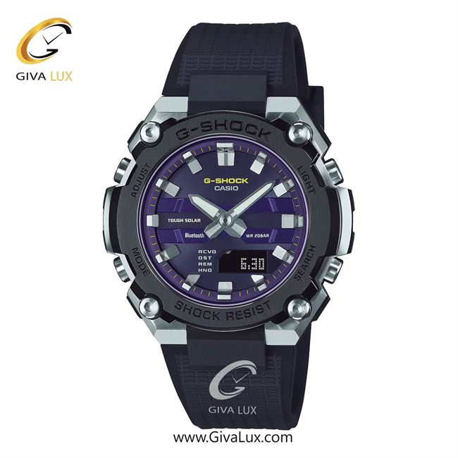 ساعت مچی اورجینال مردانه کاسیو Casio دو زمانه مشکی-نقره ای | مشکی| بنفش| کد رفرنس جی شاک G-Shock GST-B600A-1A6