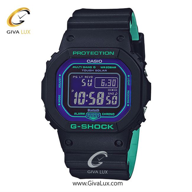 ساعت مچی اورجینال مردانه کاسیو Casio مشکی | مشکی-سبزآبی| آبی کاربنی-مشکی| کد رفرنس جی شاک G-Shock GW-B5600BL-1DR