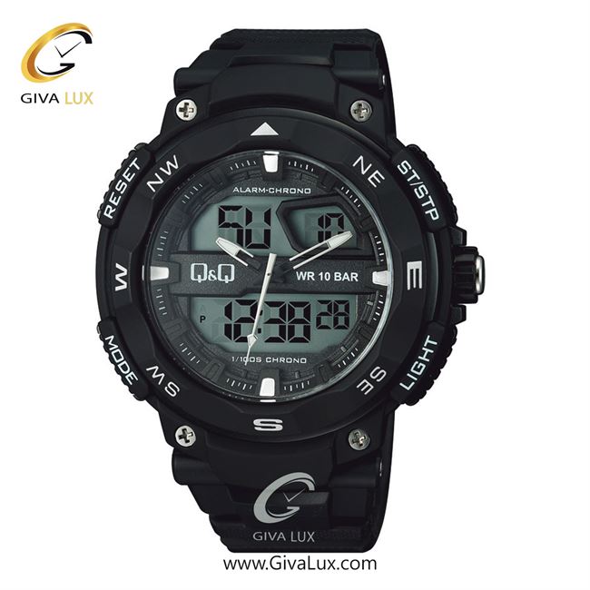 ساعت مچی اورجینال مردانه کیو اند کیو Q&Q دو زمانه مشکی | مشکی| طوسی| کد رفرنس GW85J005Y