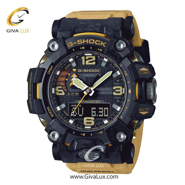 ساعت مچی اورجینال مردانه کاسیو Casio دو زمانه تیتانیوم | بژ -کرم| دودی|تیتانیوم| کد رفرنس جی شاک G-Shock GWG-2000-1A5DR