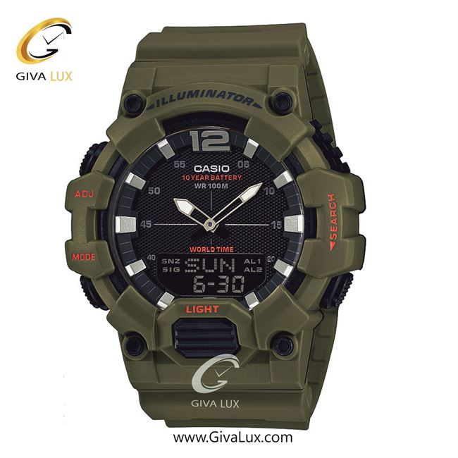 ساعت مچی اورجینال مردانه کاسیو Casio دو زمانه سبز | سبز| مشکی| کد رفرنس HDC-700-3A2VDF