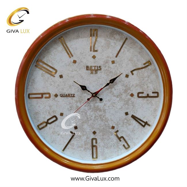 ساعت دیواری اورجینال بتیس PVC عسلی| کد رفرنس HN