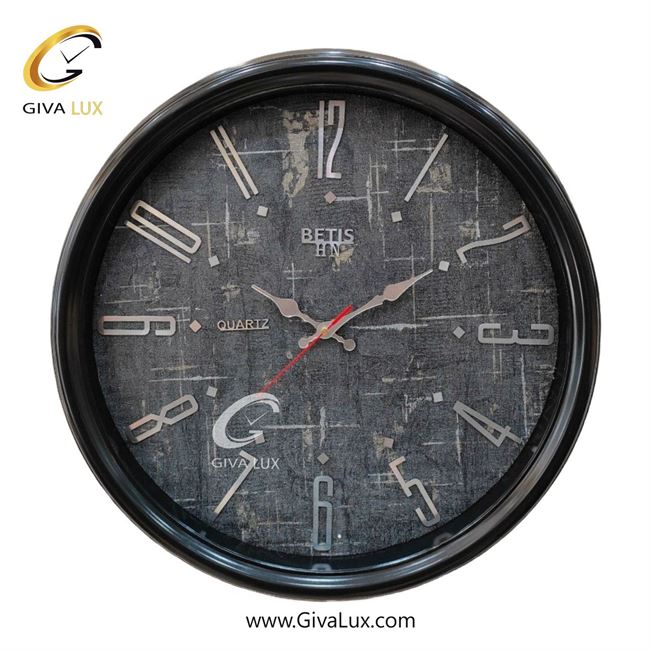 ساعت دیواری اورجینال بتیس PVC مشکی| کد رفرنس HN