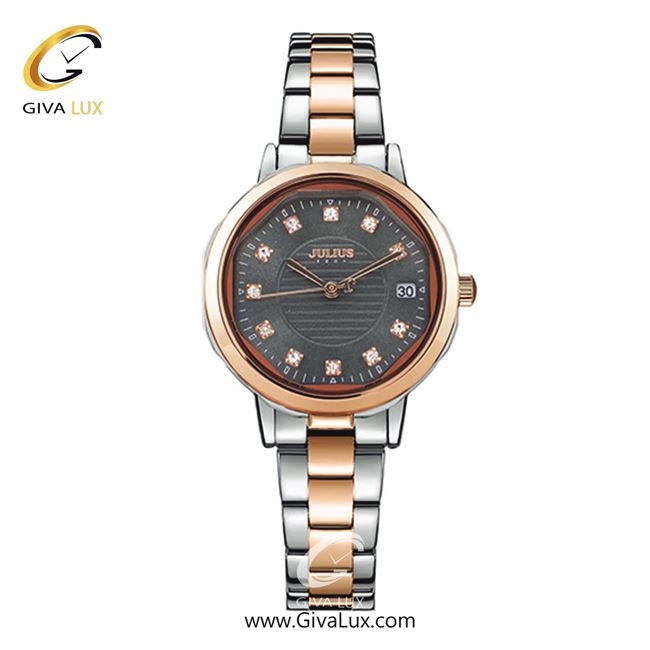 ساعت مچی اورجینال زنانه جولیوس رزگلد | رزگلد-نقره ای| مشکی| کد رفرنس JA-1469J
