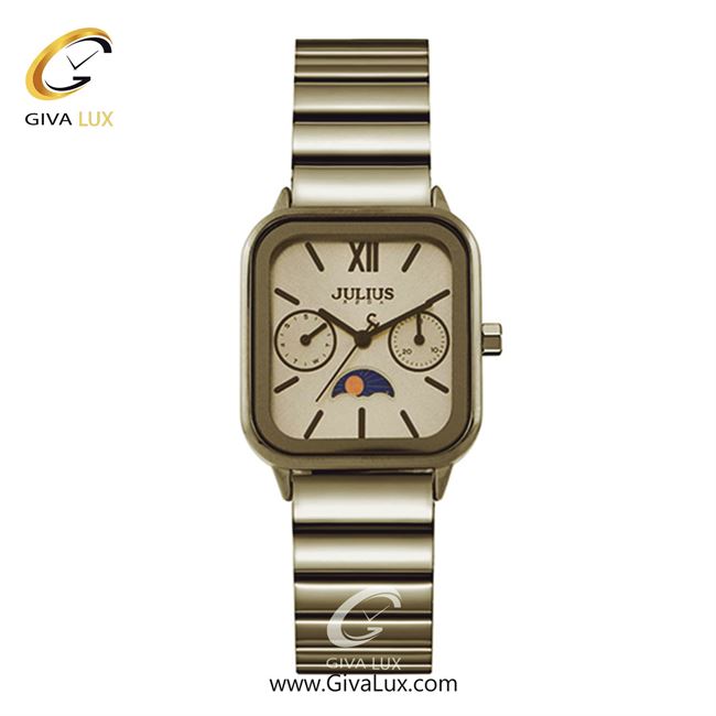 ساعت مچی اورجینال زنانه جولیوس سه موتوره فول تایم زیتونی | زیتونی| زیتونی| کد رفرنس JA-1467G
