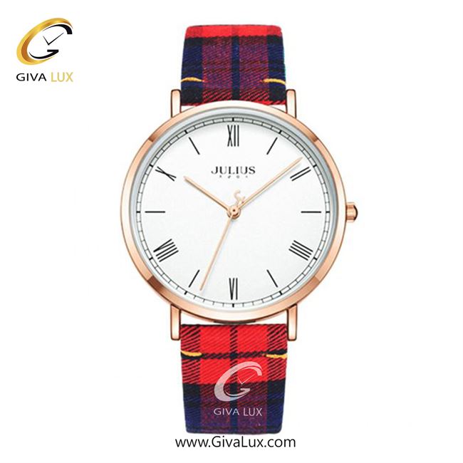 ساعت مچی اورجینال جولیوس زنانه رزگلد | مشکی-آبی-قرمز | سفید | کد رفرنس JA-1015C