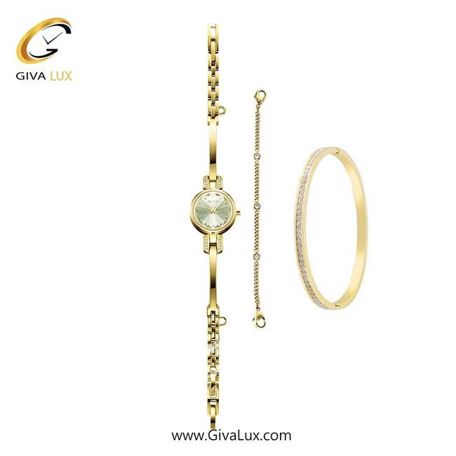 پک هدیه ساعت و دستبند اورجینال زنانه جولیوس طلایی | طلایی| نقره ای| کد رفرنس JA-1033B