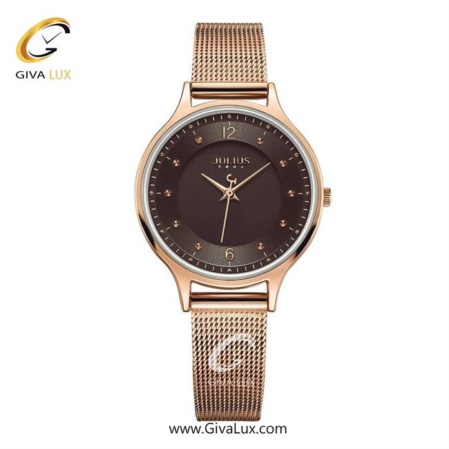 ساعت مچی اورجینال زنانه جولیوس رزگلد | رزگلد| قهوه ای| کد رفرنس JA-1060C