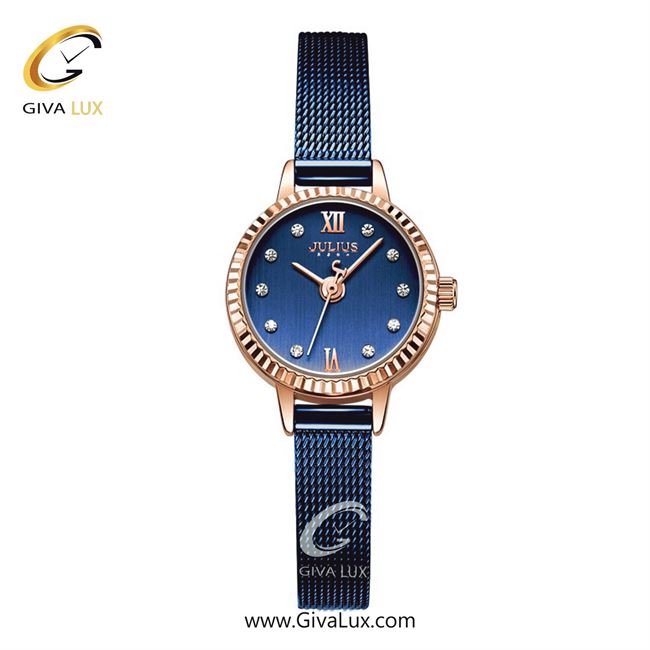 ساعت مچی اورجینال زنانه جولیوس رزگلد | سرمه ای| آبی| کد رفرنس JA-1078D