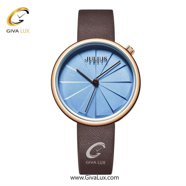ساعت مچی اورجینال زنانه جولیوس رزگلد | قهوه ای| آبی| کد رفرنس JA-1106D