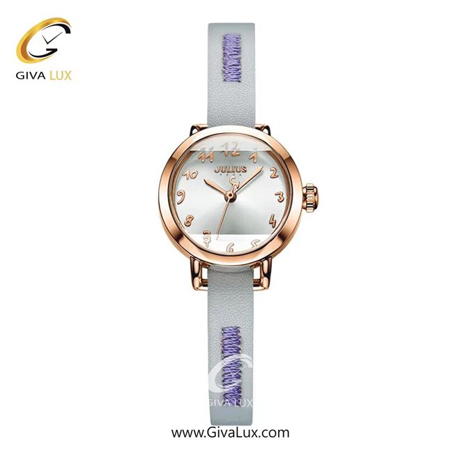 ساعت مچی اورجینال جولیوس زنانه رزگلد | طوسی | نقره ای | کد رفرنس JA-1121B