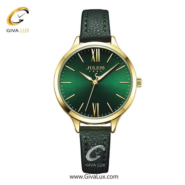 ساعت مچی اورجینال زنانه جولیوس طلایی | سبز یشمی تیره| سبز یشمی تیره| کد رفرنس JA-1125D