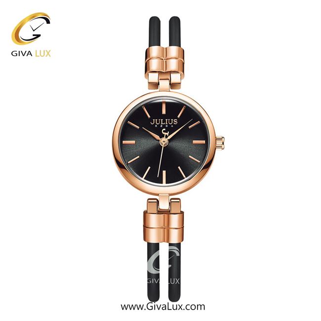 ساعت مچی اورجینال زنانه جولیوس رزگلد | مشکی-رزگلد| مشکی| کد رفرنس JA-1132E