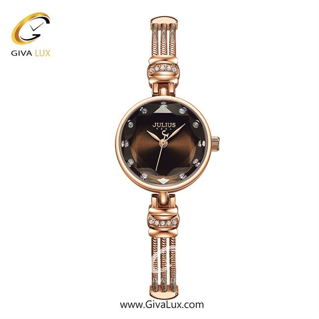 ساعت مچی اورجینال زنانه جولیوس رزگلد | رزگلد| قهوه ای| کد رفرنس JA-1135E
