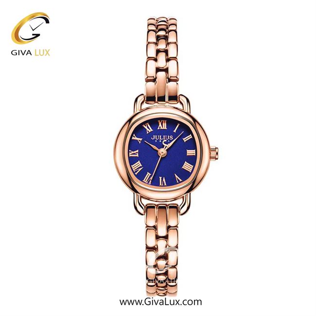 ساعت مچی اورجینال جولیوس زنانه رزگلد | رزگلد | آبی | کد رفرنس JA-1150D
