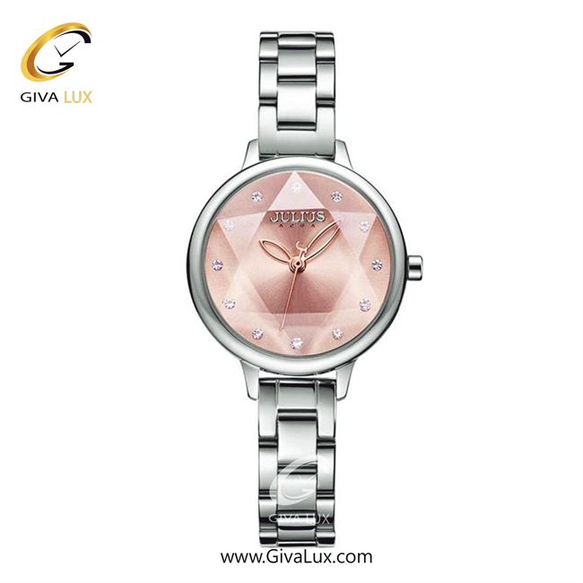 ساعت مچی اورجینال جولیوس زنانه نقره ای | نقره ای | صورتی | کد رفرنس JA-1152A