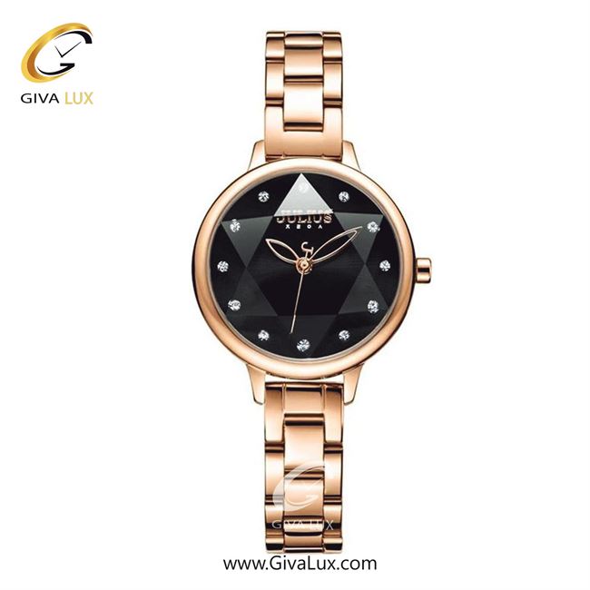 ساعت مچی اورجینال جولیوس زنانه رزگلد | رزگلد | مشکی | کد رفرنس JA-1152D