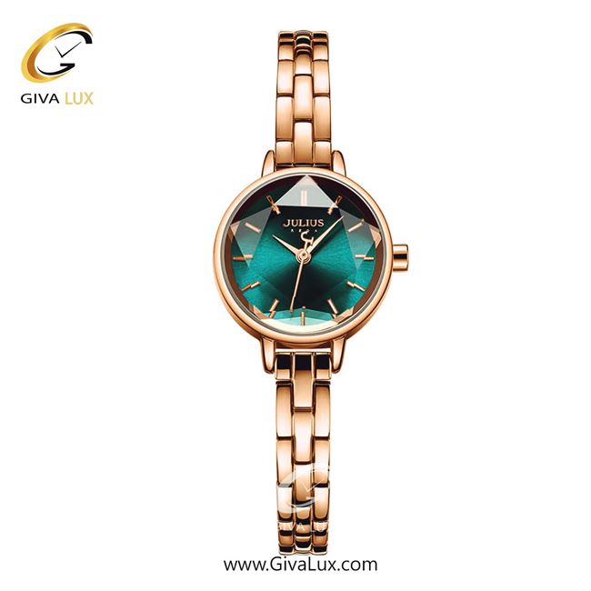 ساعت مچی اورجینال زنانه جولیوس رزگلد | رزگلد| سبز یشمی تیره| کد رفرنس JA-1162C