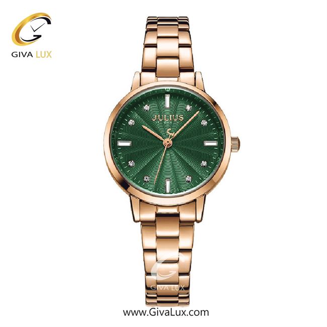ساعت مچی اورجینال زنانه جولیوس رزگلد | رزگلد| سبز| کد رفرنس JA-1167D