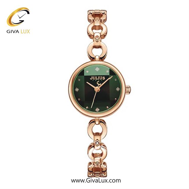 ساعت مچی اورجینال زنانه جولیوس رزگلد | رزگلد| سبز یشمی تیره| کد رفرنس JA-1171D