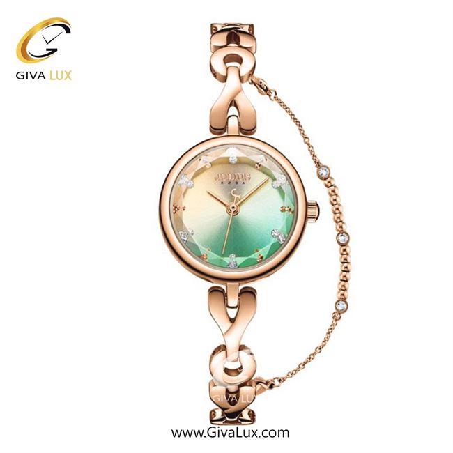 ساعت مچی اورجینال جولیوس زنانه رزگلد | رزگلد | طلایی-سبز | کد رفرنس JA-1175D