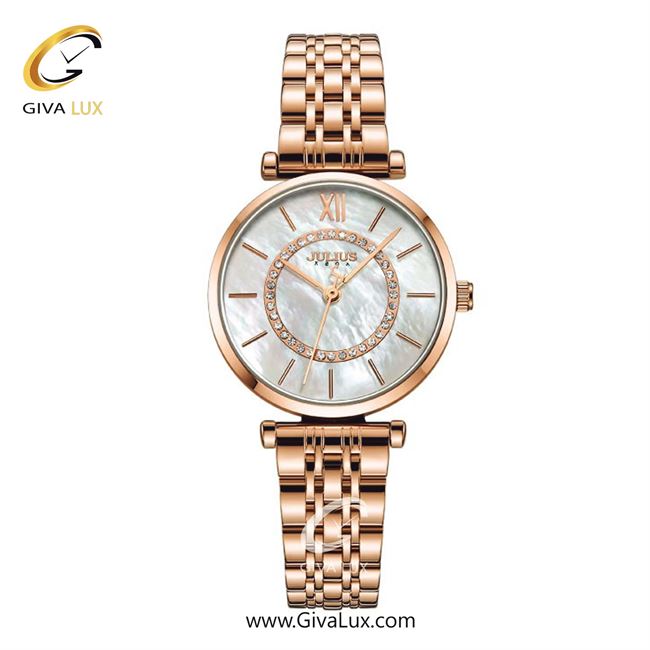 ساعت مچی اورجینال زنانه جولیوس رزگلد | رزگلد| نقره ای| کد رفرنس JA-1194C