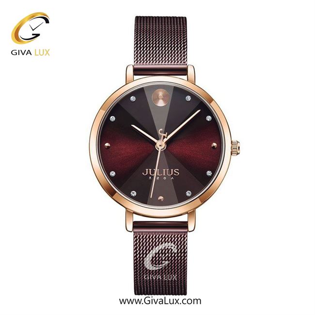 ساعت مچی اورجینال جولیوس زنانه طلایی | کافی | کافی | کد رفرنس JA-1222B