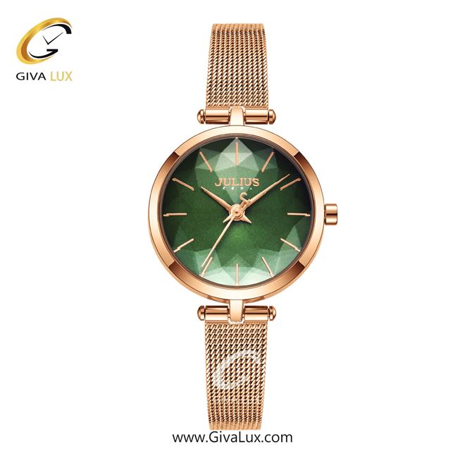 ساعت مچی اورجینال زنانه جولیوس رزگلد | رزگلد| سبز| کد رفرنس JA-1225C