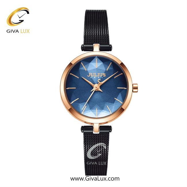 ساعت مچی اورجینال زنانه جولیوس رزگلد | مشکی| آبی| کد رفرنس JA-1225D