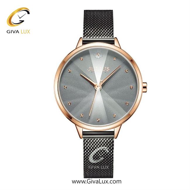 ساعت مچی اورجینال زنانه جولیوس طلایی | طوسی| طوسی| کد رفرنس JA-1235B