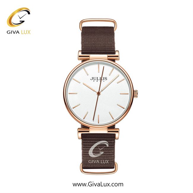 ساعت مچی اورجینال زنانه جولیوس رزگلد | قهوه ای| سفید| کد رفرنس JA-1245LC