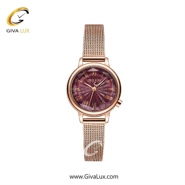 ساعت مچی اورجینال زنانه جولیوس رزگلد | رزگلد| قرمز| کد رفرنس JA-1249C