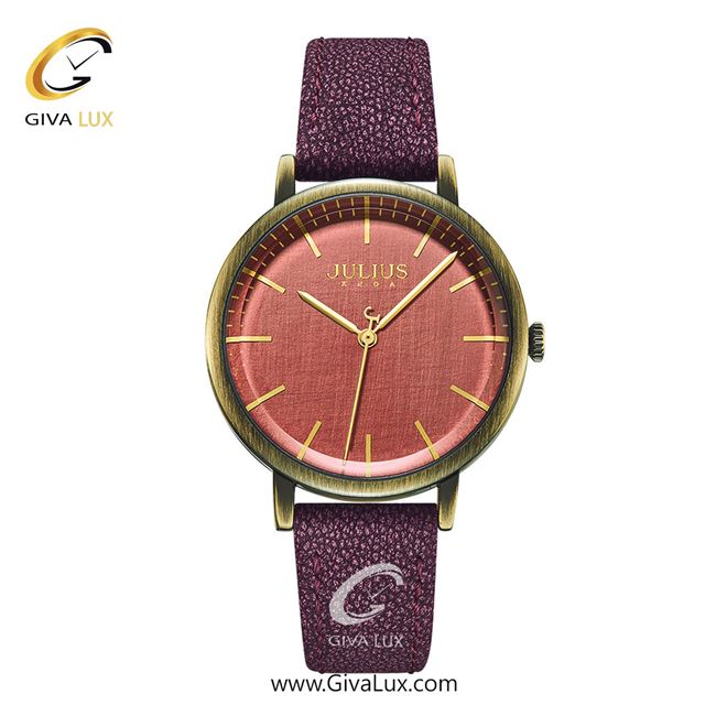 ساعت مچی اورجینال جولیوس زنانه طلایی | بنفش | گلبهی | کد رفرنس JA-1250B