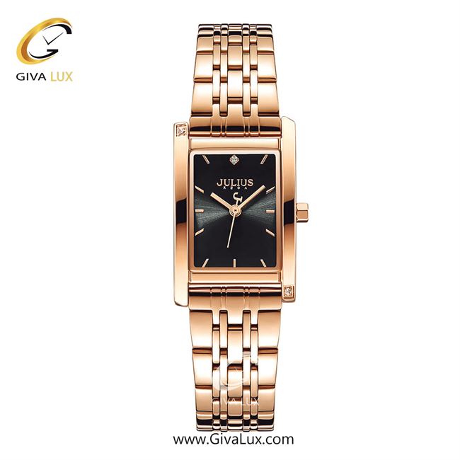 ساعت مچی اورجینال زنانه جولیوس رزگلد | رزگلد| مشکی| کد رفرنس JA-1257D