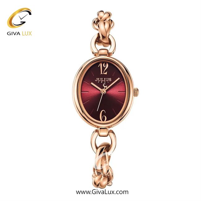 ساعت مچی اورجینال زنانه جولیوس رزگلد | رزگلد| زرشکی| کد رفرنس JA-1258C