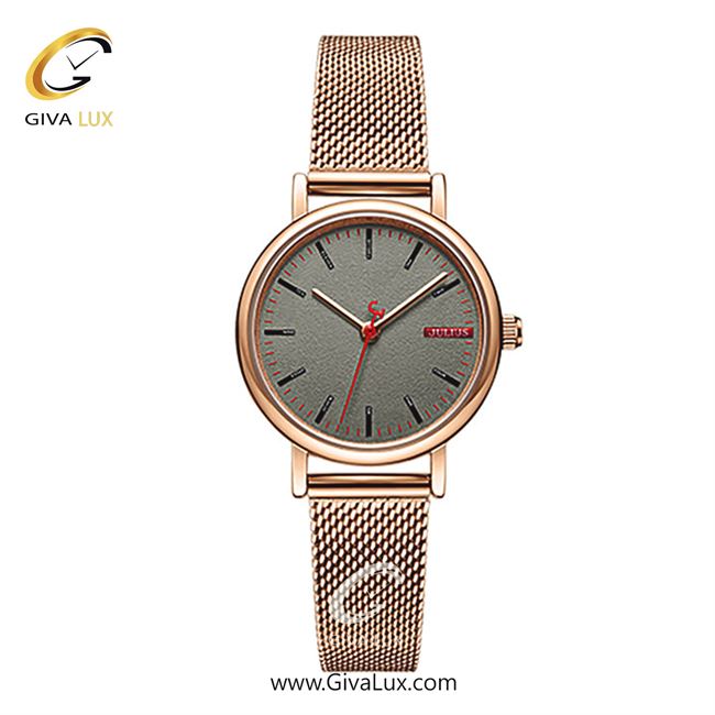 ساعت مچی اورجینال جولیوس زنانه رزگلد | رزگلد | طوسی | کد رفرنس JA-1261B