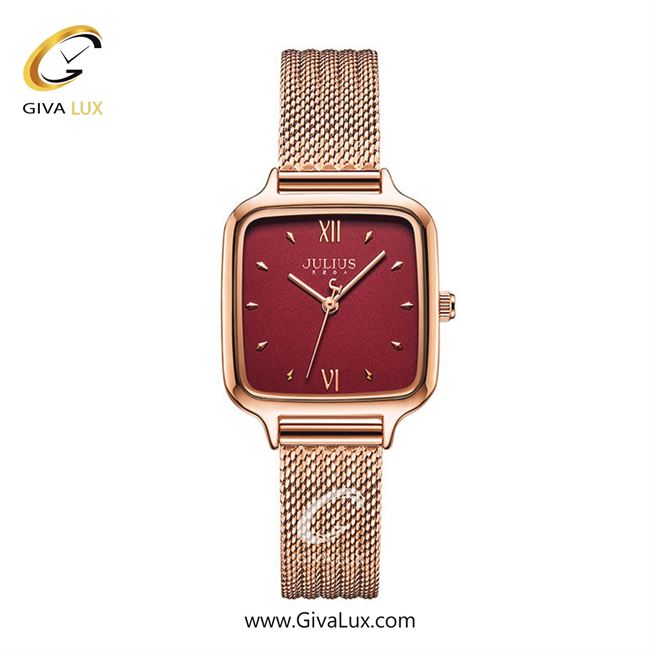 ساعت مچی اورجینال زنانه جولیوس رزگلد | رزگلد| قرمز| کد رفرنس JA-1264C