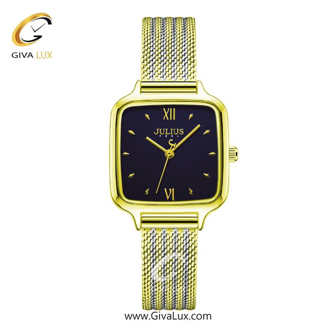 ساعت مچی اورجینال زنانه جولیوس طلایی | نقره ای-طلایی| سرمه ای| کد رفرنس JA-1264I