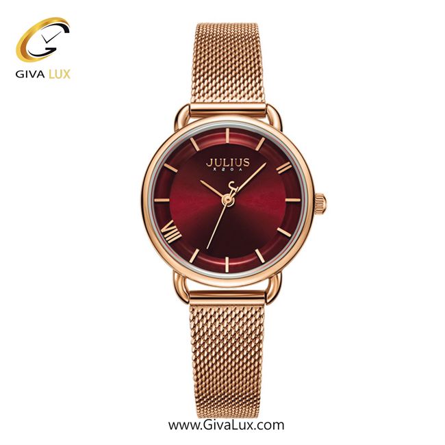 ساعت مچی اورجینال جولیوس زنانه رزگلد | رزگلد | قرمز | کد رفرنس JA-1268C