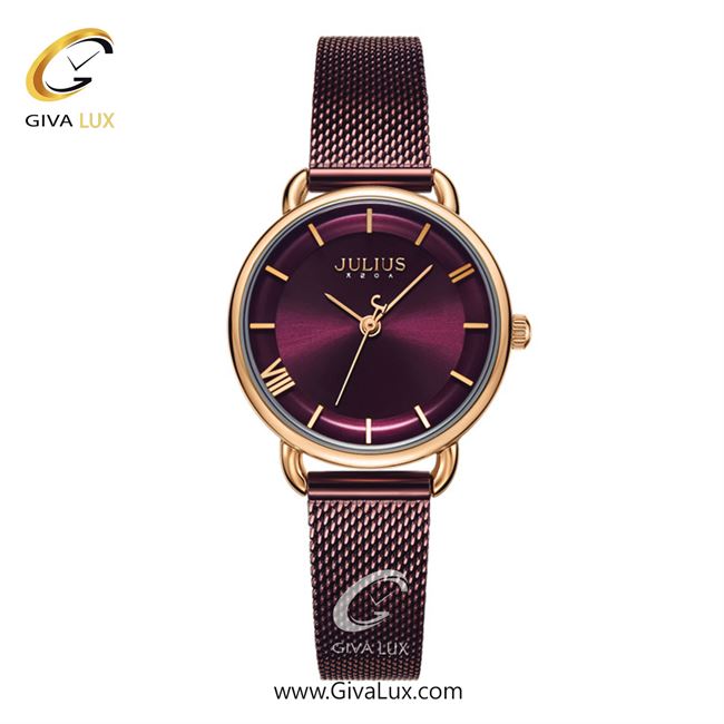 ساعت مچی اورجینال جولیوس زنانه رزگلد | بنفش | بنفش | کد رفرنس JA-1268D