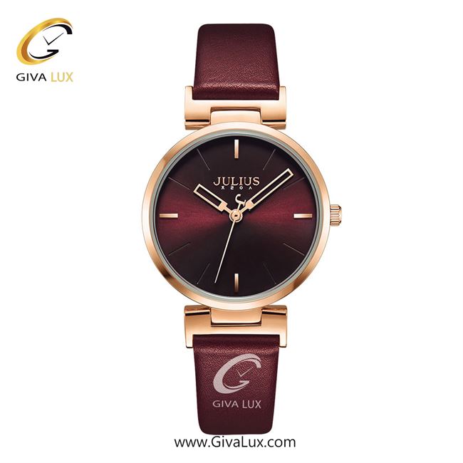 ساعت مچی اورجینال زنانه جولیوس رزگلد | زرشکی| زرشکی| کد رفرنس JA-1271B