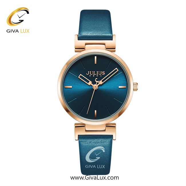 ساعت مچی اورجینال جولیوس زنانه رزگلد | آبی | آبی | کد رفرنس JA-1271C