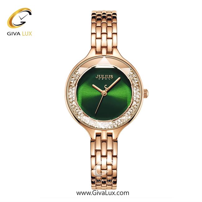 ساعت مچی اورجینال جولیوس زنانه رزگلد | رزگلد | سبز | کد رفرنس JA-1272B