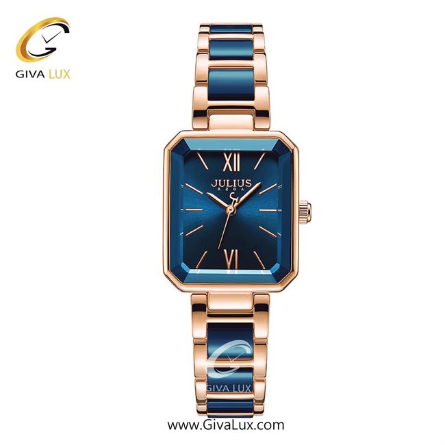 ساعت مچی اورجینال زنانه جولیوس رزگلد | آبی-رزگلد| آبی| کد رفرنس JA-1273C