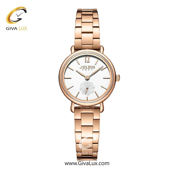 ساعت مچی اورجینال جولیوس زنانه رزگلد | رزگلد | نقره ای | کد رفرنس JA-1277A