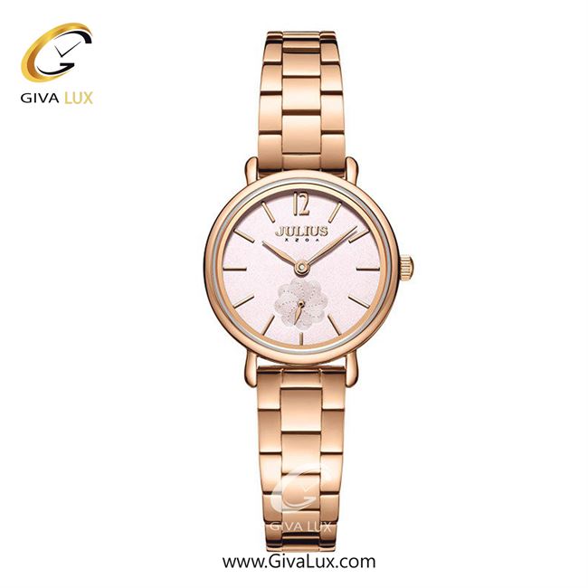 ساعت مچی اورجینال جولیوس زنانه رزگلد | رزگلد | صورتی | کد رفرنس JA-1277B