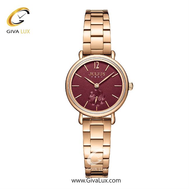 ساعت مچی اورجینال جولیوس زنانه رزگلد | رزگلد | قرمز | کد رفرنس JA-1277C