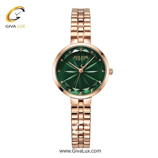 ساعت مچی اورجینال زنانه جولیوس رزگلد | رزگلد| سبز یشمی تیره| کد رفرنس JA-1278C
