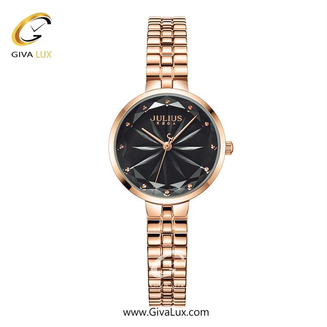 ساعت مچی اورجینال زنانه جولیوس رزگلد | رزگلد| مشکی| کد رفرنس JA-1278D